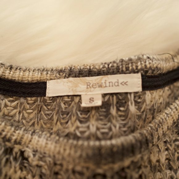 Rewind Neutral Multicolored Cable Knit Sweater - Picture 3 of 4